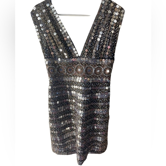 SCALA 100% Silk Designer Sequin Dress - Picture 5 of 6